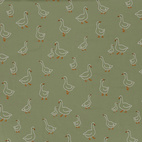 Ducks, Olive Green - Trikåtyg