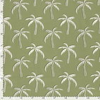 Palmtrees, Olive Green - Trikåtyg