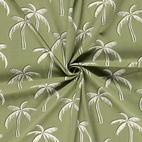 Palmtrees, Olive Green - Trikåtyg