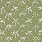 Palmtrees, Olive Green - Trikåtyg