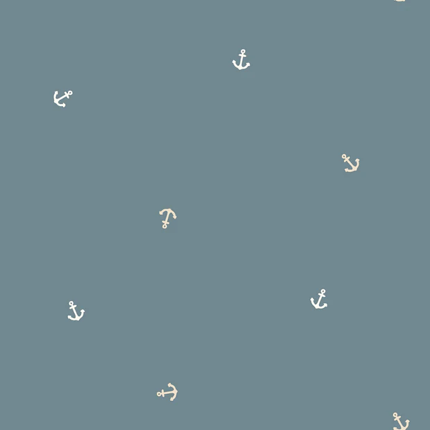 Anchors, Indigo - Trikåtyg