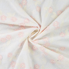 Embroidered flowers, pink - Cotton embroidery