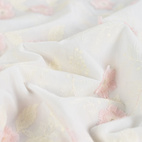 Embroidered flowers, pink - Cotton embroidery