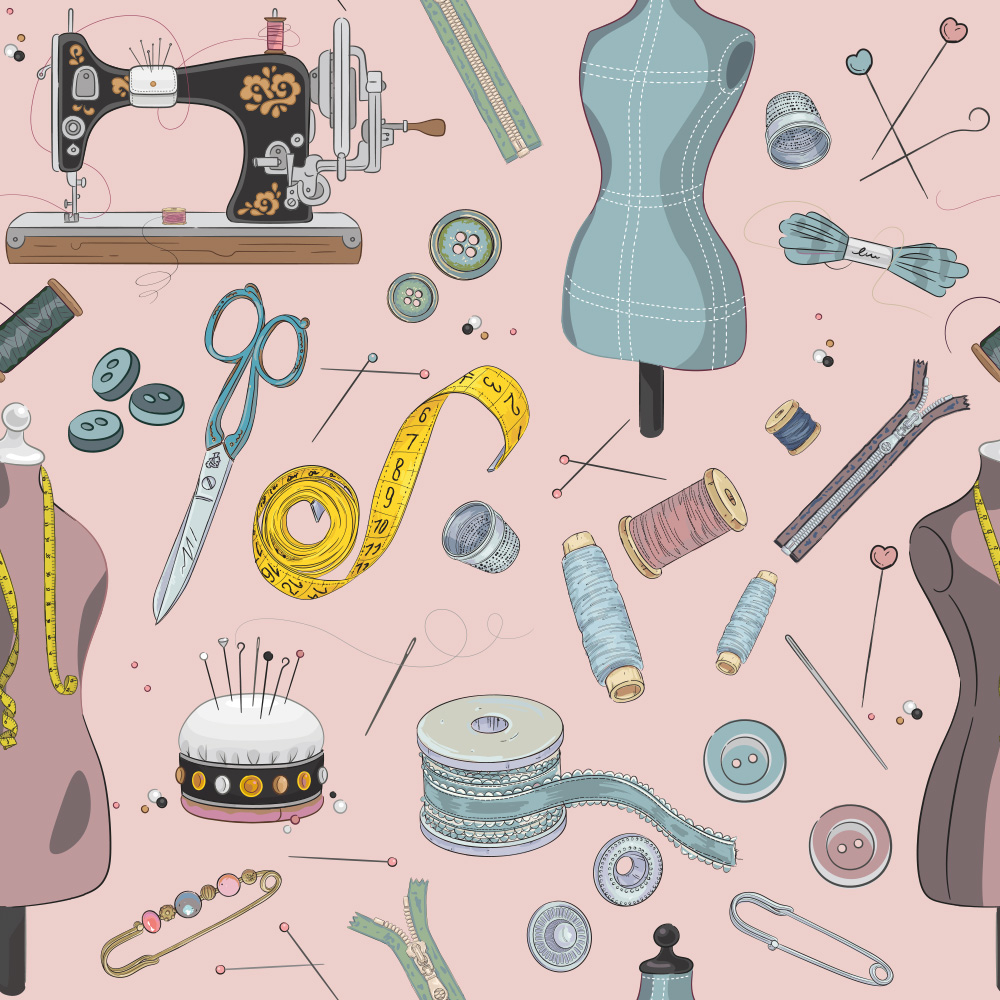 Sybehör - Trikåtyg