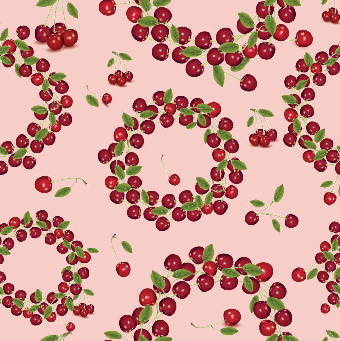 Berry wreath pink - Jersey fabric