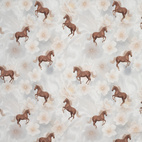 Hästar & blommor - Trikåtyg