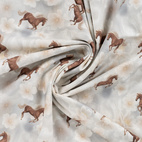 Hästar & blommor - Trikåtyg