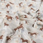 Hästar & blommor - Trikåtyg