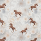Hästar & blommor - Trikåtyg