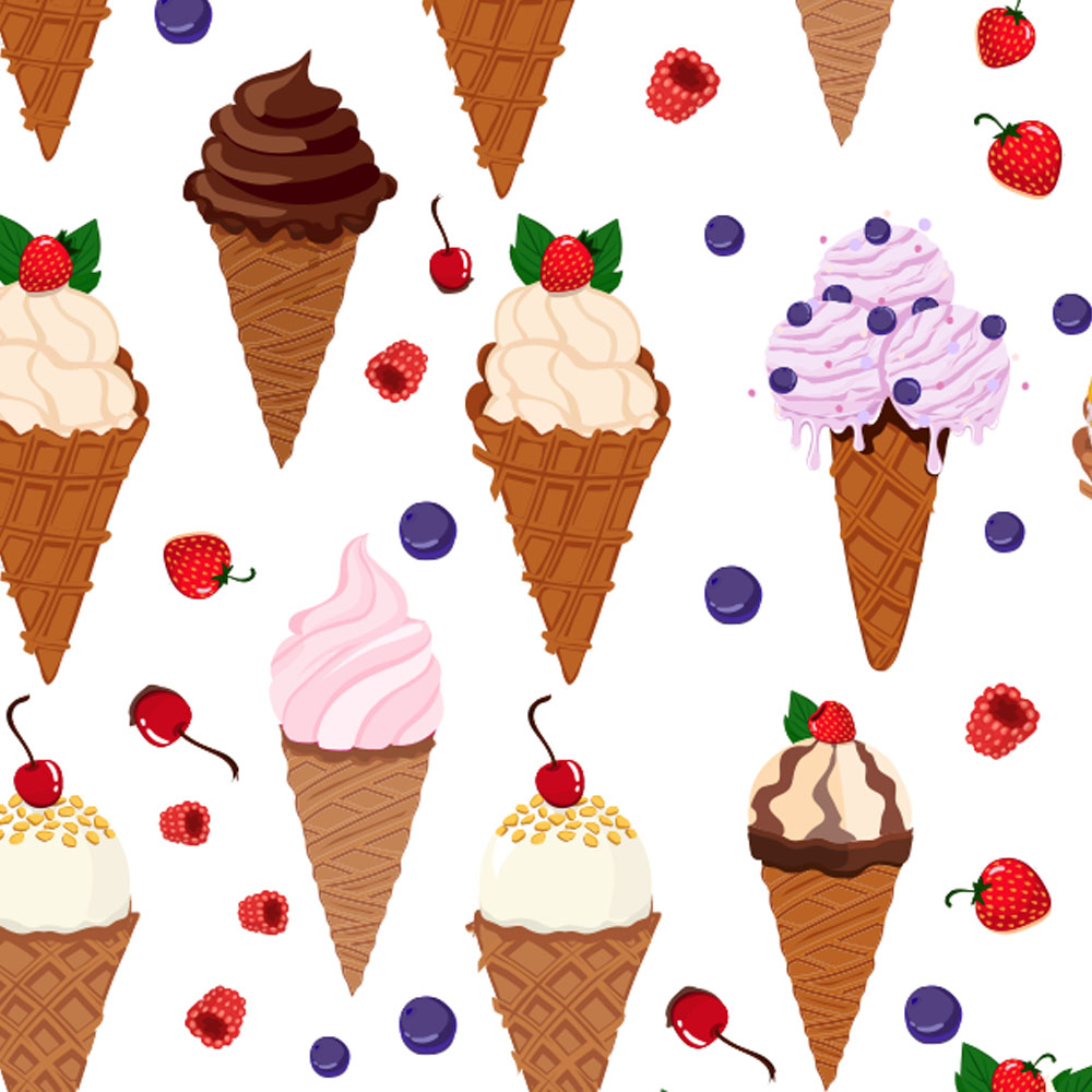 Glass och bär vanilj - Trikåtyg