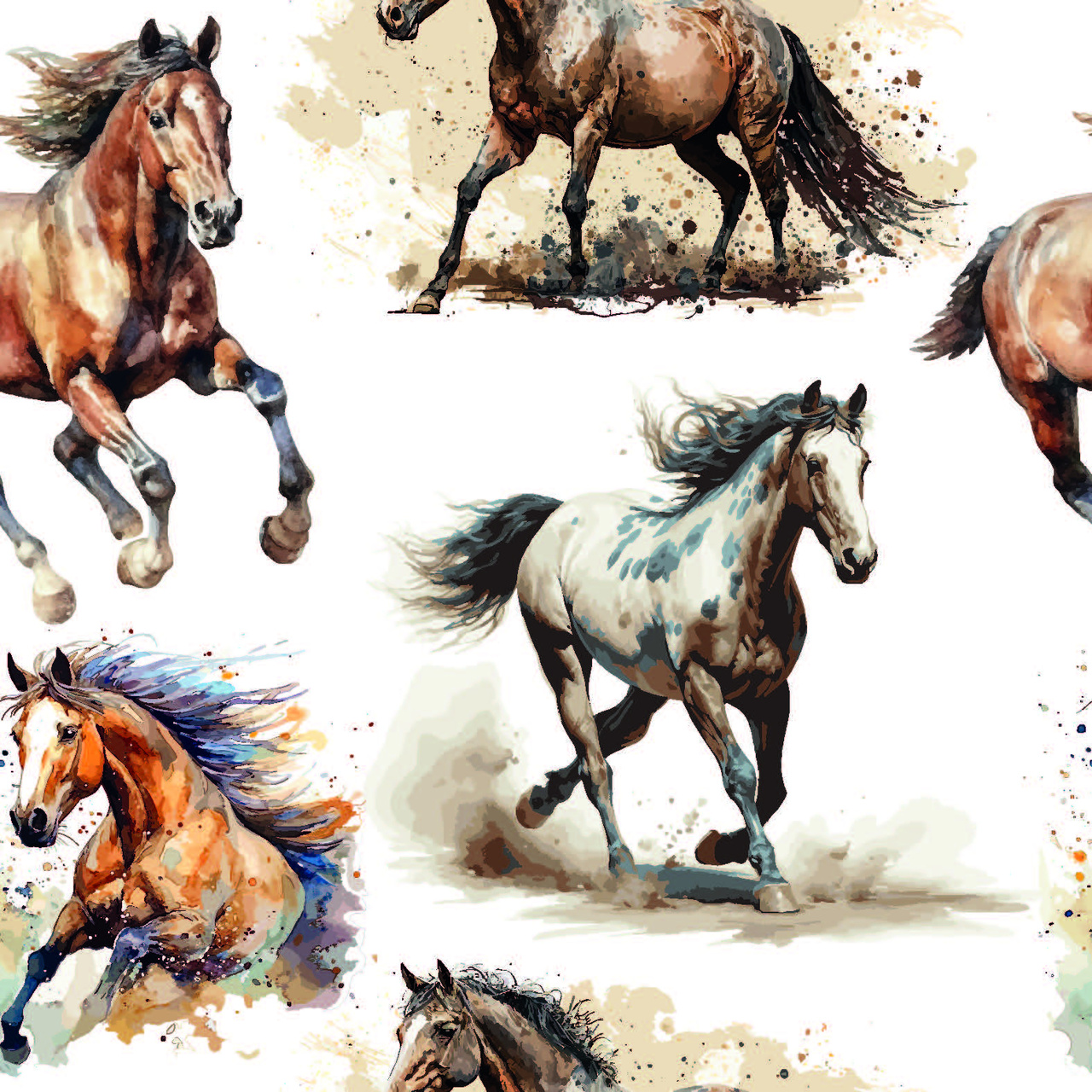 Gallop white - Jersey fabric