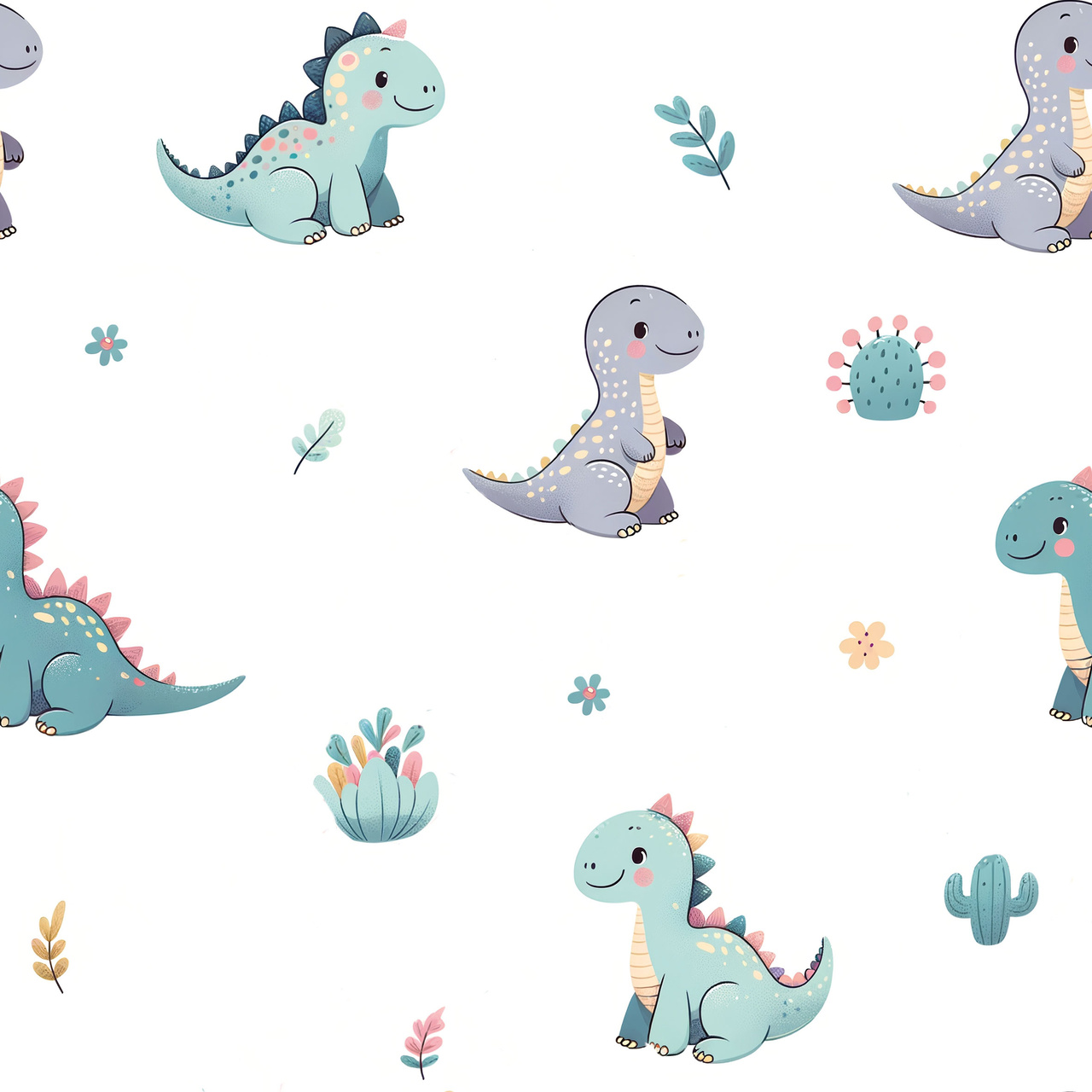 Pastelldinos - Trikåtyg