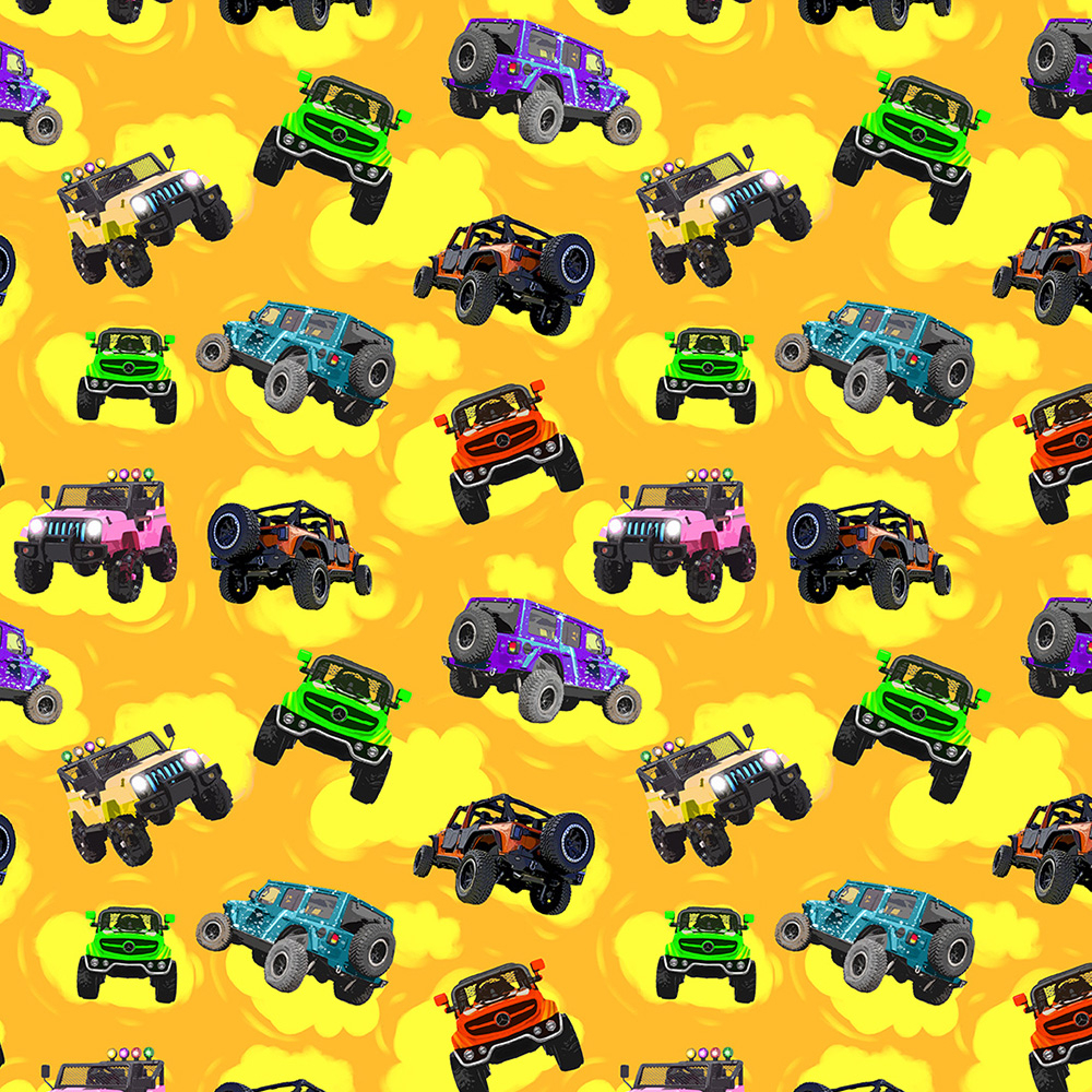 Jeep gul - Trikåtyg