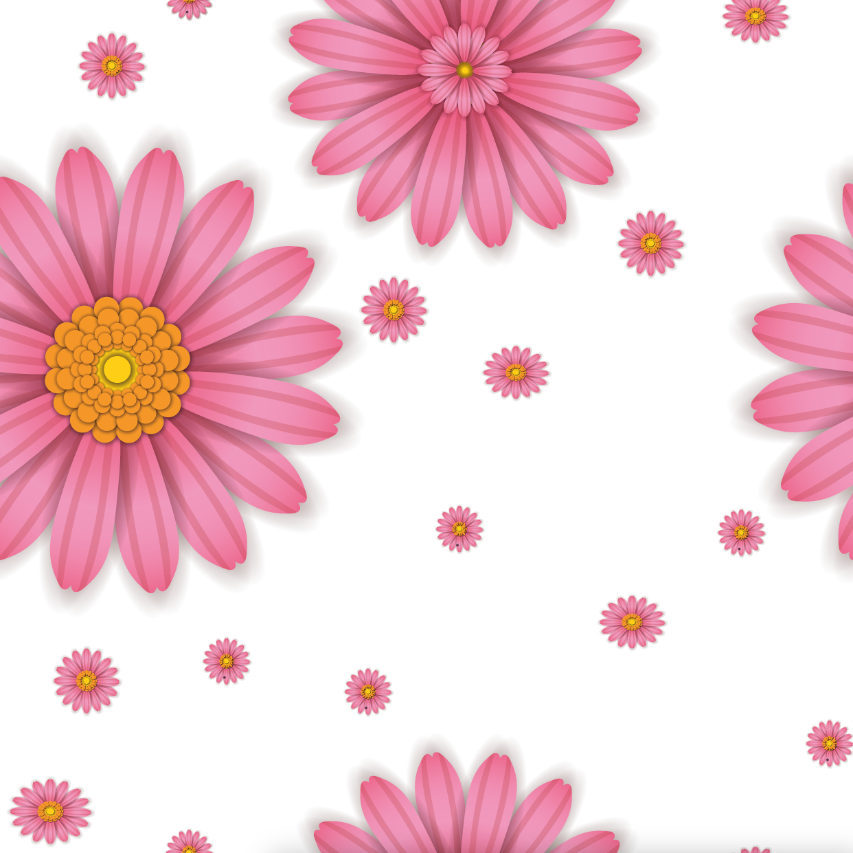 Marguerite rosa vit - Trikåtyg