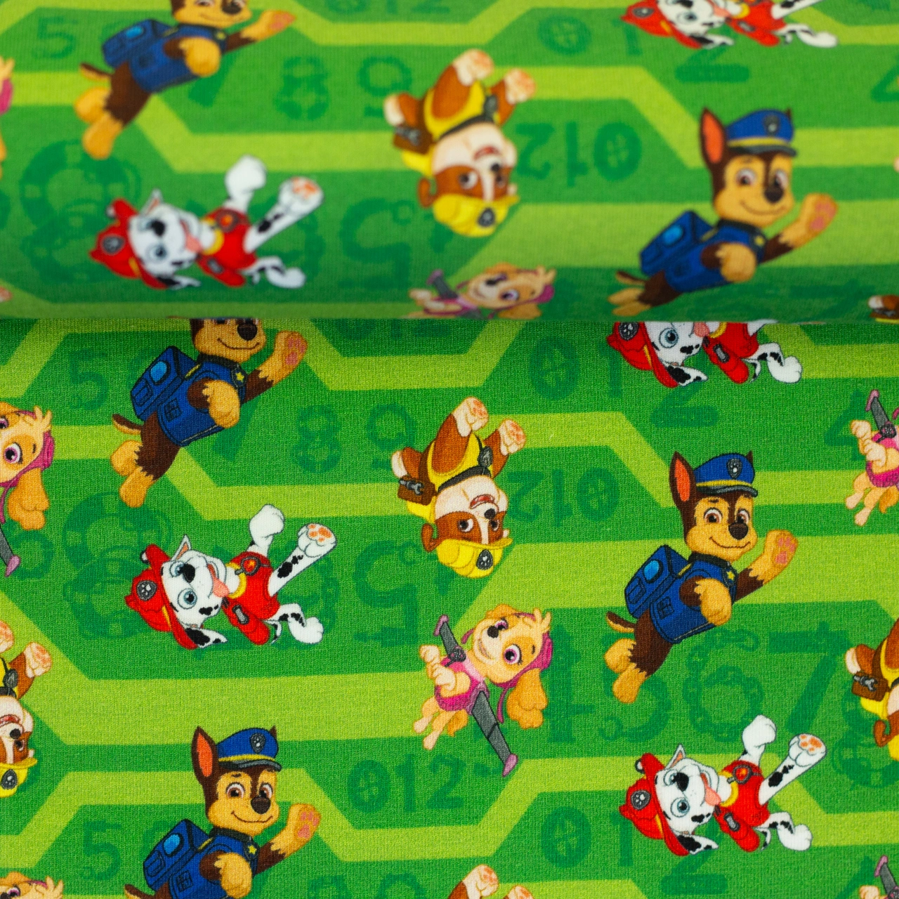 Paw Patrol, grön  - Trikåtyg