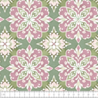 Retroflora grönrosa - Trikåtyg