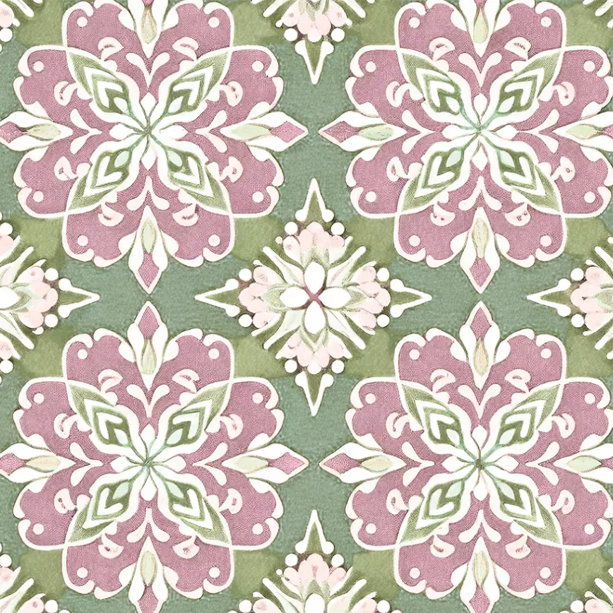 Retroflora grönrosa - Trikåtyg