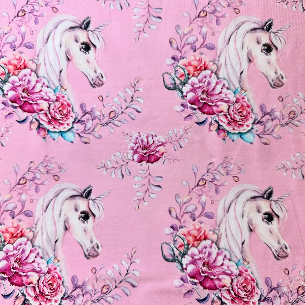 Unicorn Flower Pink - Knitted fabric