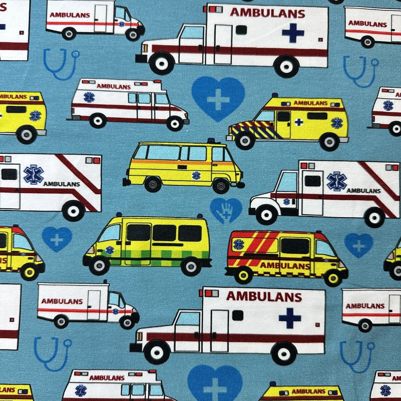 Ambulans Blå - Trikåtyg