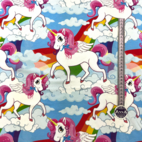 Enhörning på moln - Trikåtyg