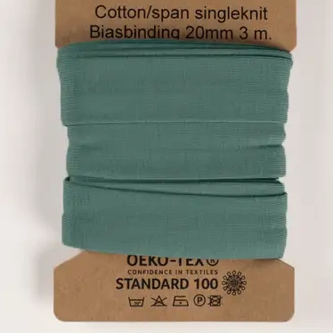 220 | Dark mint -  trikåkantband, färdigvikt