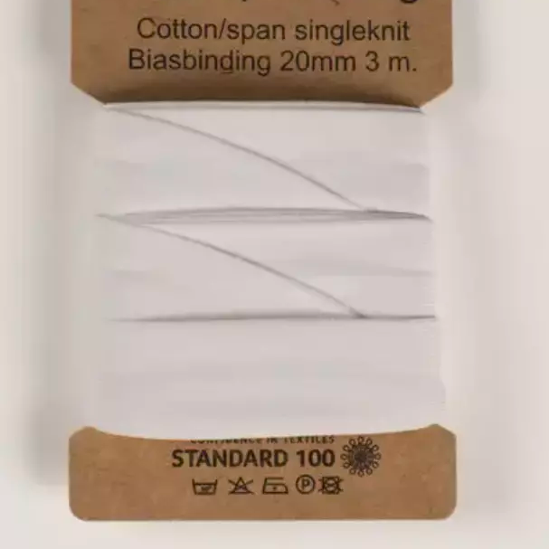 500 | vit -  trikåkantband, färdigvikt