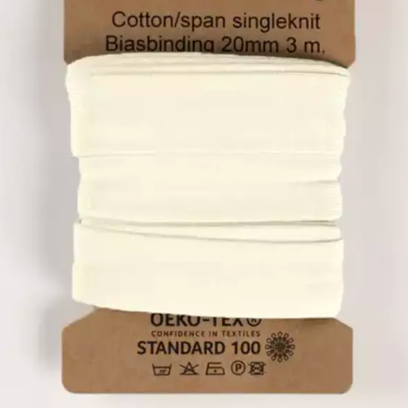 510 | Ecru - trikåkantband, färdigvikt