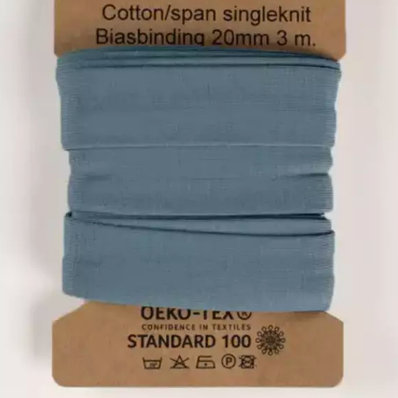 920 | Dusty blue - trikåkantband, färdigvikt