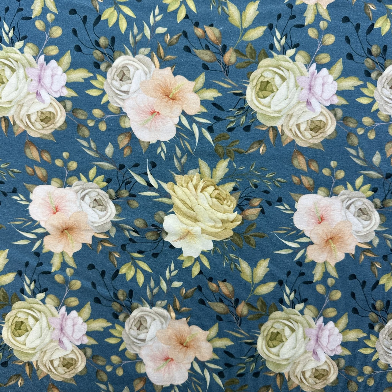 Rosen Clara Blågrå - Trikåtyg