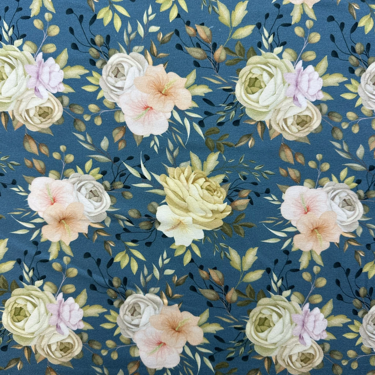 Rosen Clara Blågrå - Trikåtyg