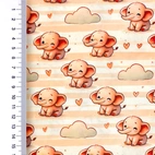 Soft And Sweet Elephant - cotton poplin