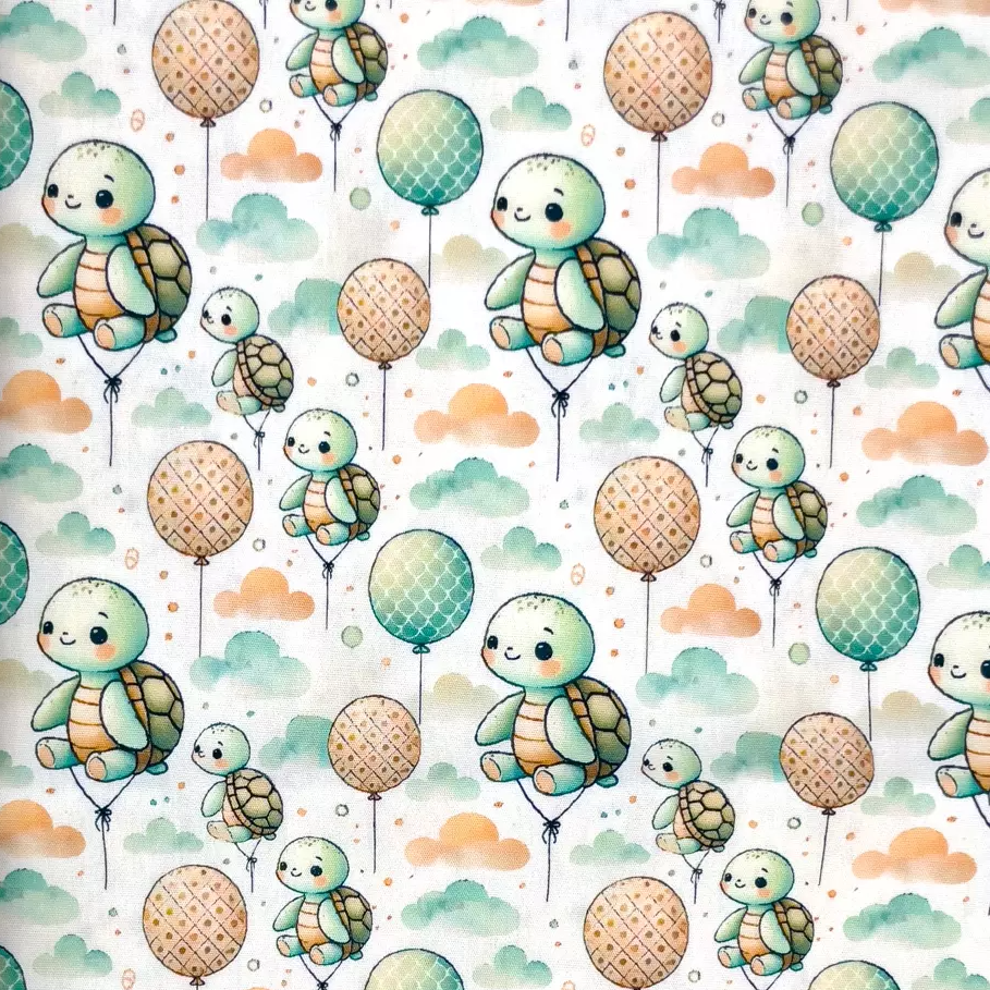 Balloon And Turtle - cotton poplin
