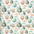 Balloon And Turtle - cotton poplin