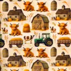 Farm Friends - bomullspoplin