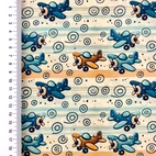 Travel The World, Airplanes - cotton poplin