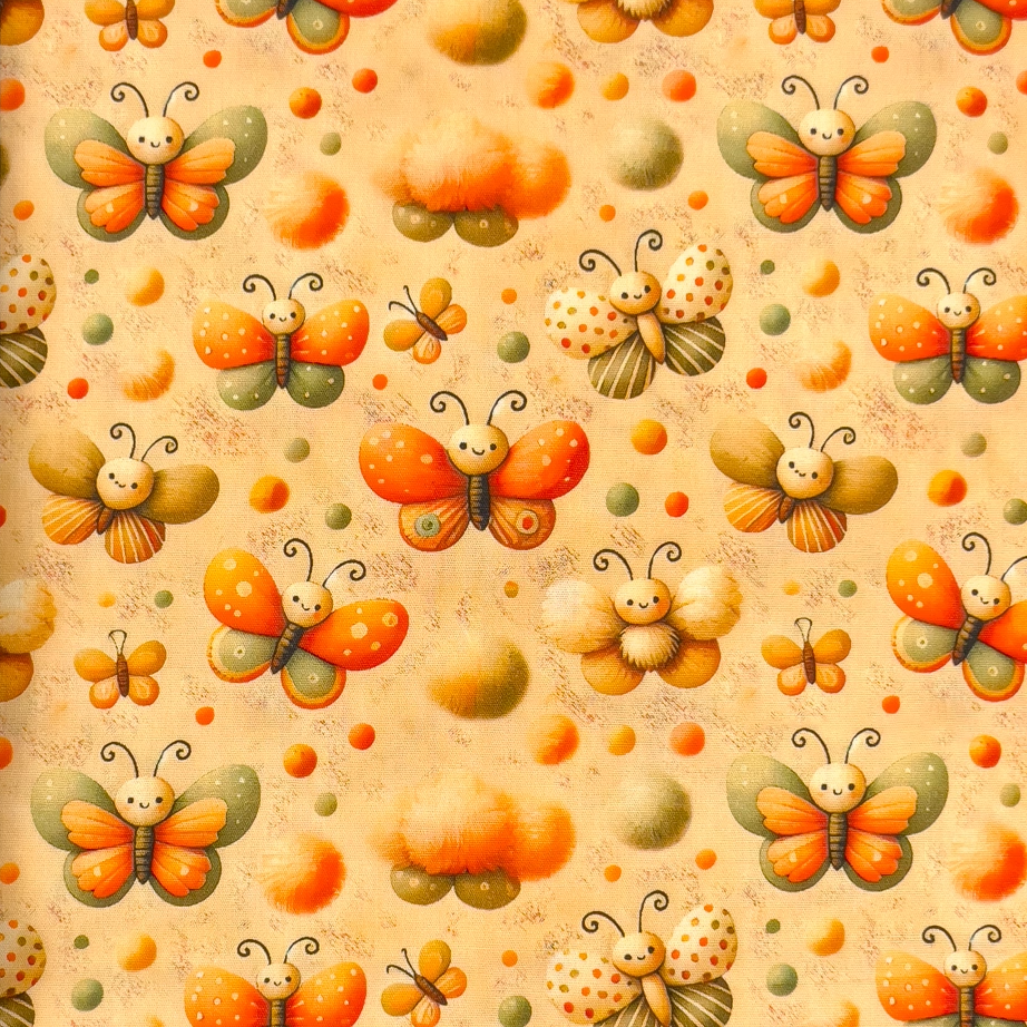 Sweet And Colorful, Peach - bomullspoplin