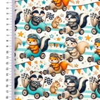 Travel The World, Racing - bomullspoplin