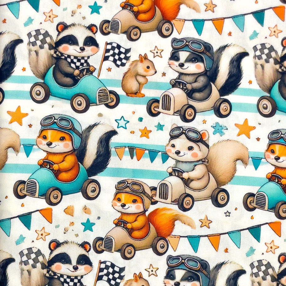 Travel The World, Racing - bomullspoplin