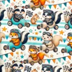 Travel The World, Racing - bomullspoplin