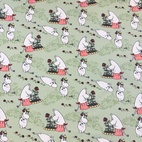 Rosenträdgård, grön - Moomin | Vävt tyg