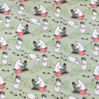 Rosenträdgård, grön - Moomin | Vävt tyg