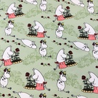 Rosenträdgård, grön - Moomin | Vävt tyg