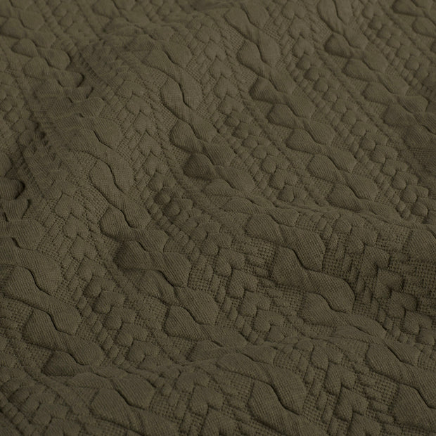 Kabelstickat - Khaki