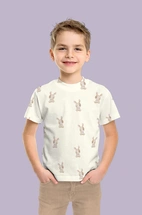 Cute Rabbits, Off White - Trikåtyg