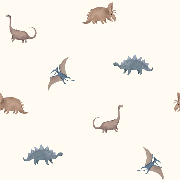 Little Dinos, Off White - Trikåtyg