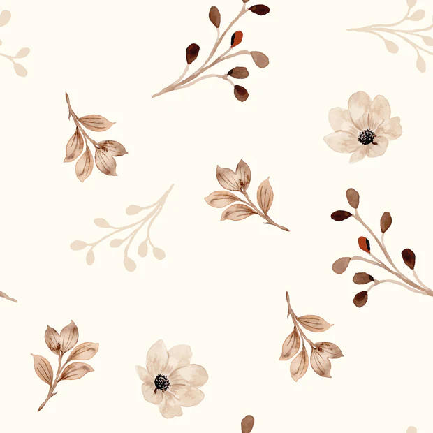 Leaves, Off White - Trikåtyg