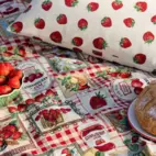 Gobeläng tyg - Strawberry Jam Check