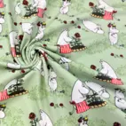 Rosenträdgård, grön - Moomin | Vävt tyg