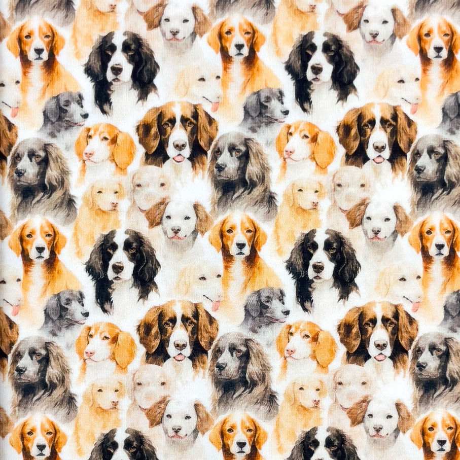 Doggie faces - Trikåtyg