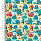 Vacation Monster - bomullspoplin